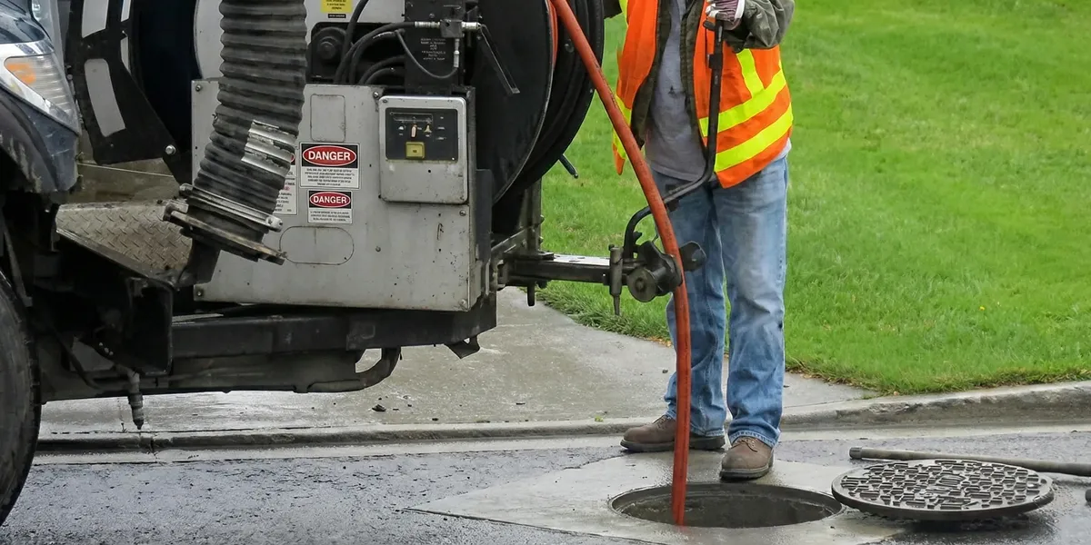 sewage clean up professionals using industrial equipment to remove contaminated wastewater in Des Moines, IA