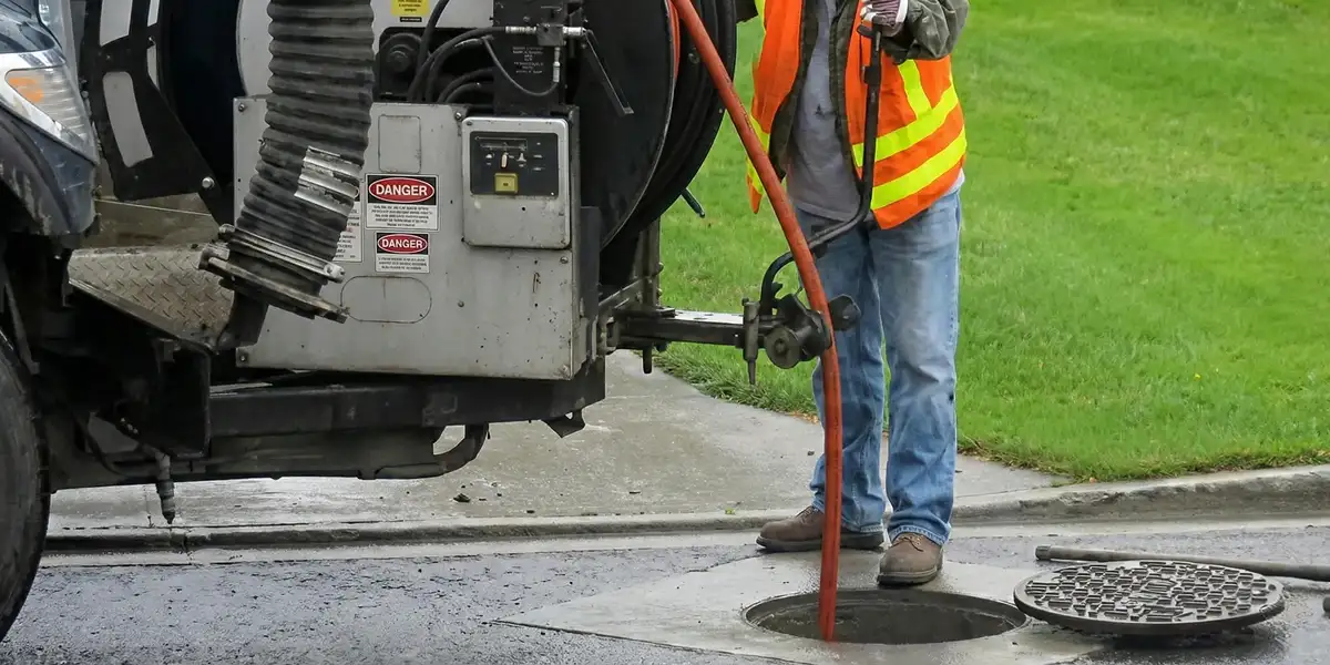 sewage clean up professionals using industrial equipment to remove contaminated wastewater in Des Moines, IA